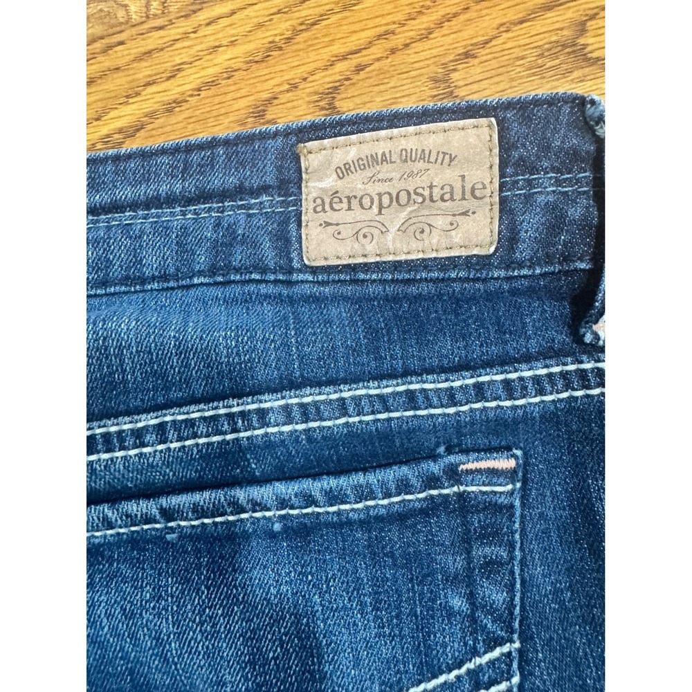 Aeropostale Womens Dark Wash Cuffed Denim Jean Shorts Blue Casual Size‎ 2